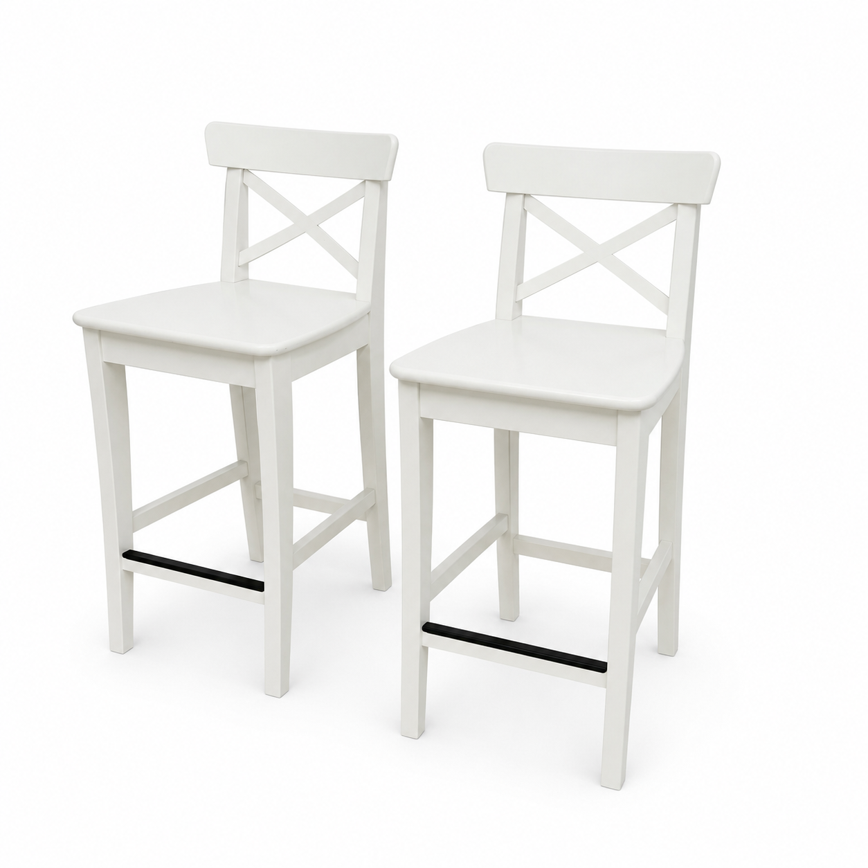 2 IKEA White Bar Stools