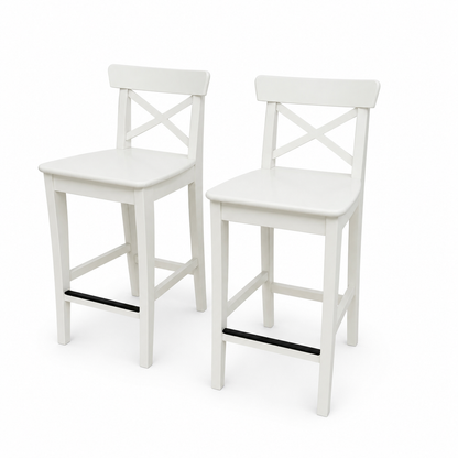 2 IKEA White Bar Stools