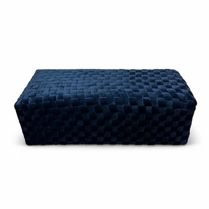 Diamond Navy Velvet Upholstered Bench