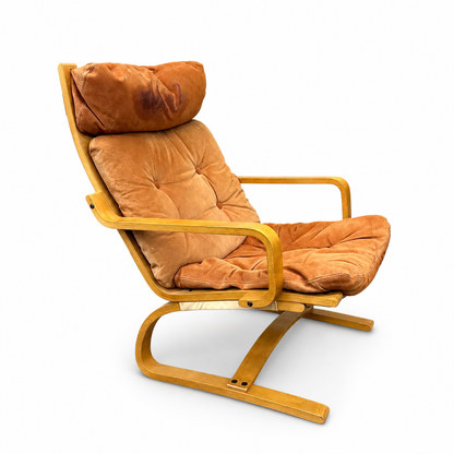 1970s Norwegian Leather Accent Chair