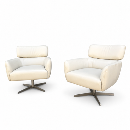 Saxon Leather Accent Chairs (x2)