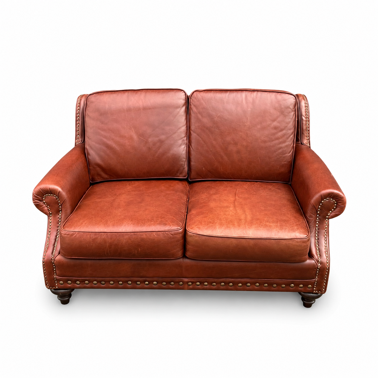 Genuine Leather Brown Love Seat
