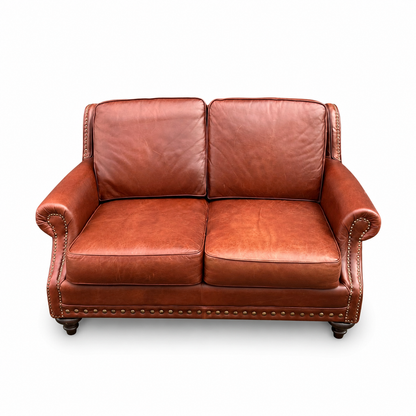 Genuine Leather Brown Love Seat