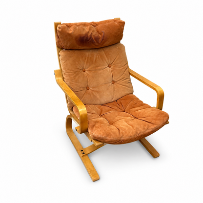 1970s Norwegian Leather Accent Chair