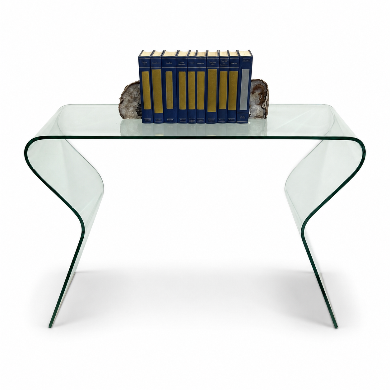 Modern Curved Glass Console Table