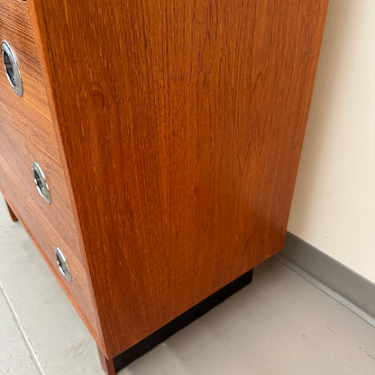 Mid-Century Modern Teak 5 Drawers Highboy Dresser