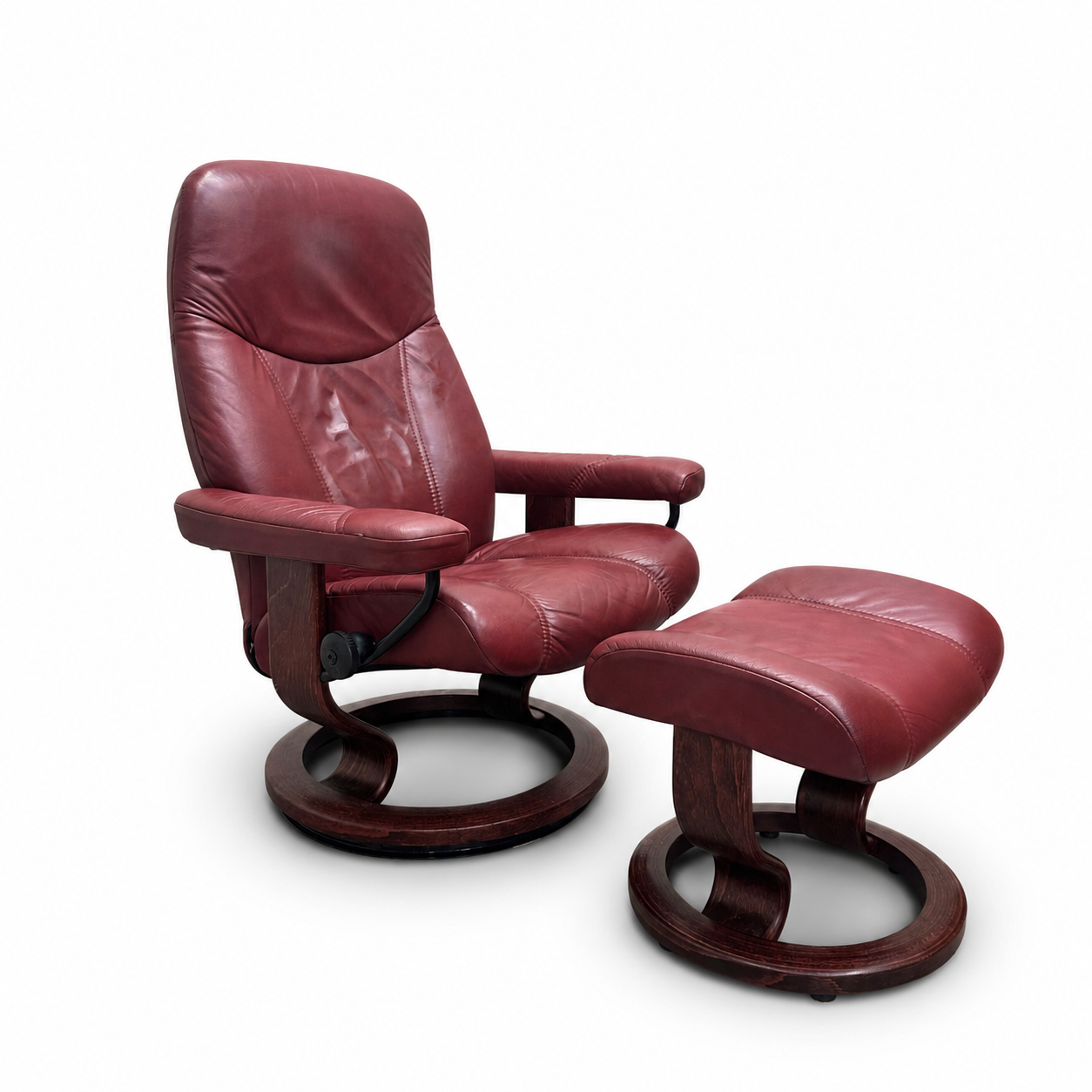 Ekornes Stressless Leather Recliner Chair & Ottoman