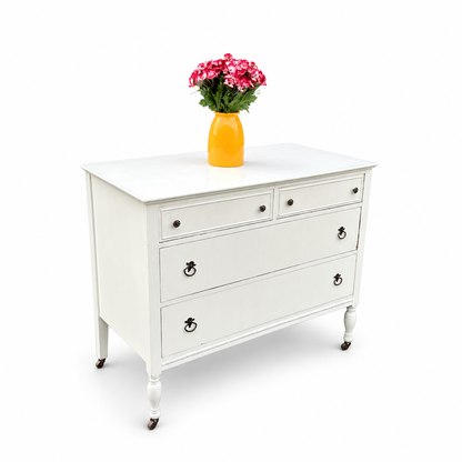 Beach White Antique Dresser on white background, view 1