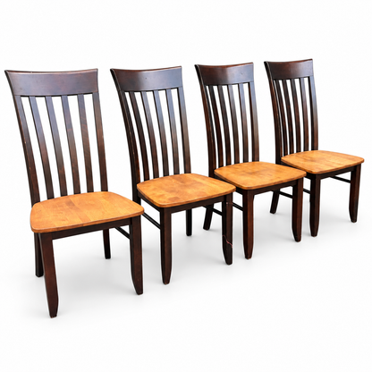 Canadel Solid Wood Dining Chairs (x4) — white background