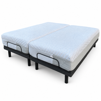 Pair of Casper Wave Hybrid Twin XL mattresses on white background