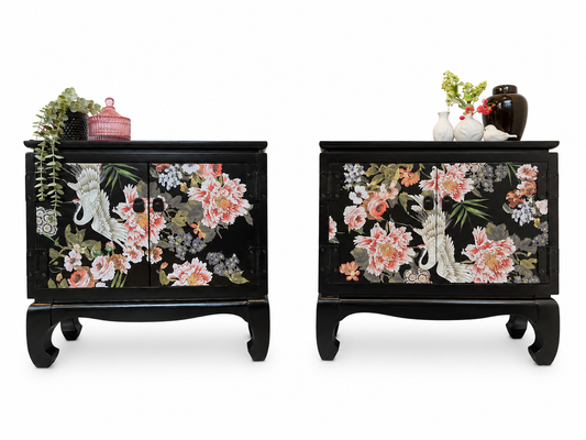 Chinoiserie Style Nighstands (x2)