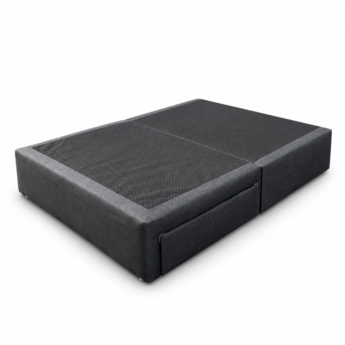 Divan Queen Bed Base with Storage — white background