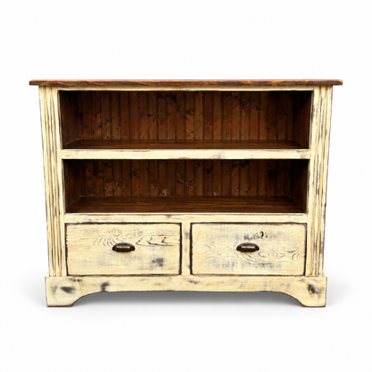 Farmhouse Solid Wood Bookcase Cabinet on white background, view 1