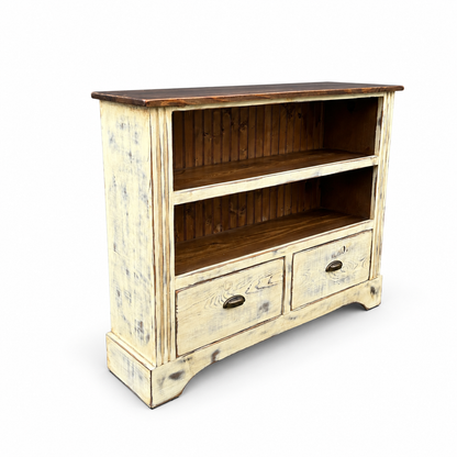 Farmhouse Solid Wood Bookcase Cabinet on white background, view 2