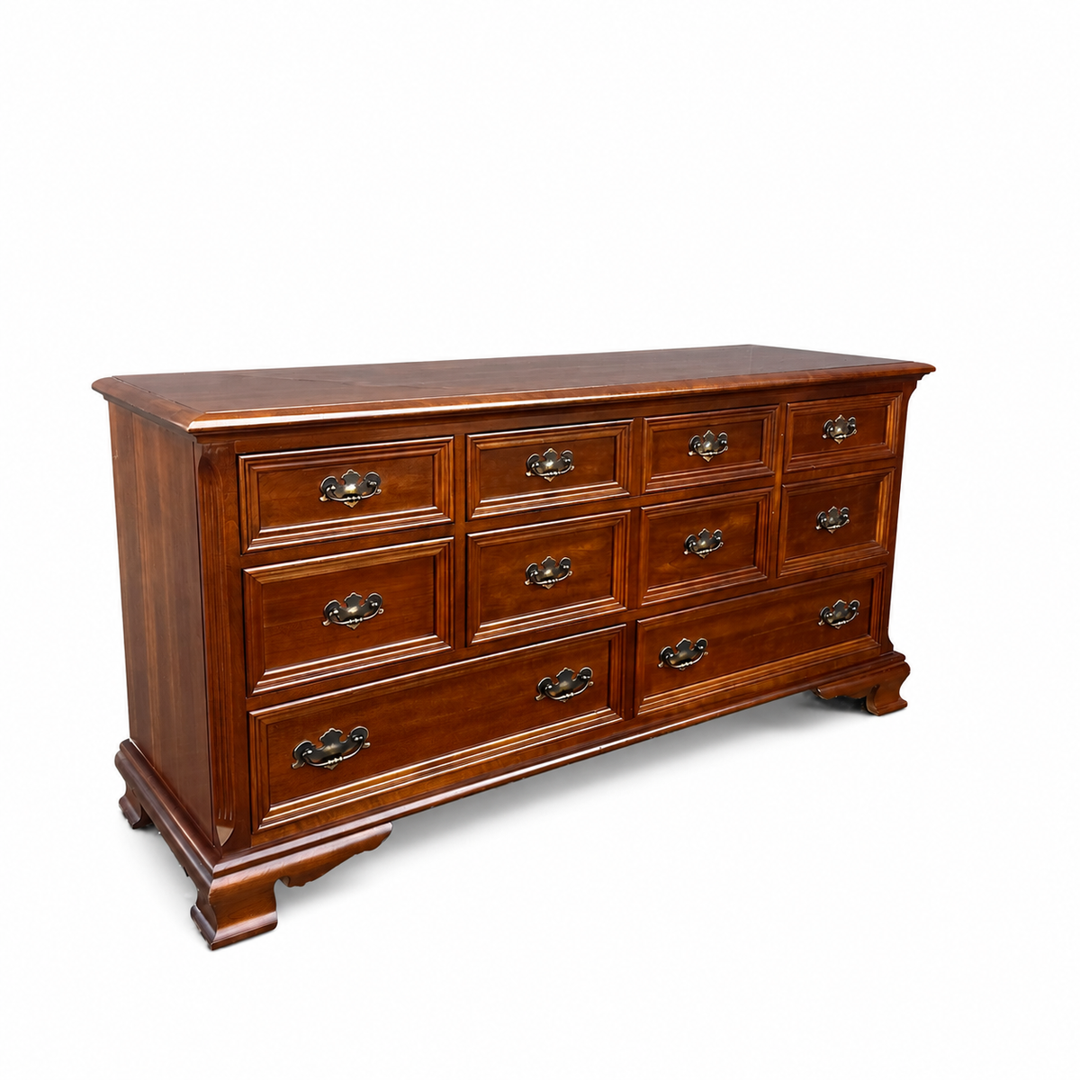 Gibbard solid cherry dresser on a white background - angled view