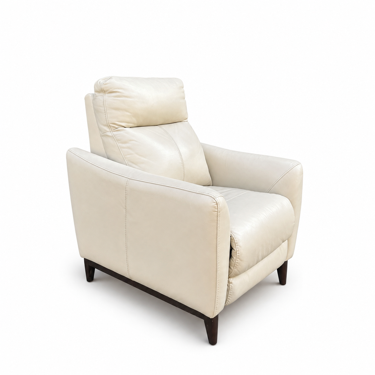 Gilman Creek cream leather pushback recliner