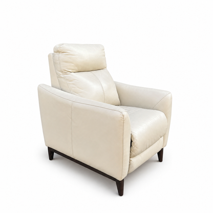 Gilman Creek cream leather pushback recliner