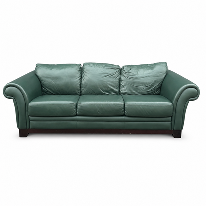 Dark Green Leather Couch