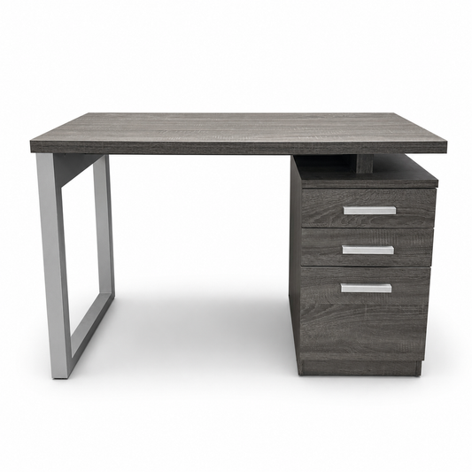 Grey Office Desk with Storage