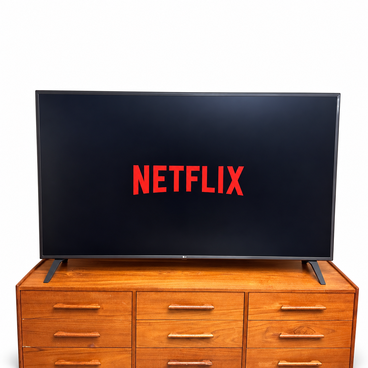 75'' LG 4K UHD LED SmartTV on white background, view 1