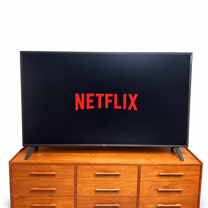 75'' LG 4K UHD LED SmartTV on white background, view 1