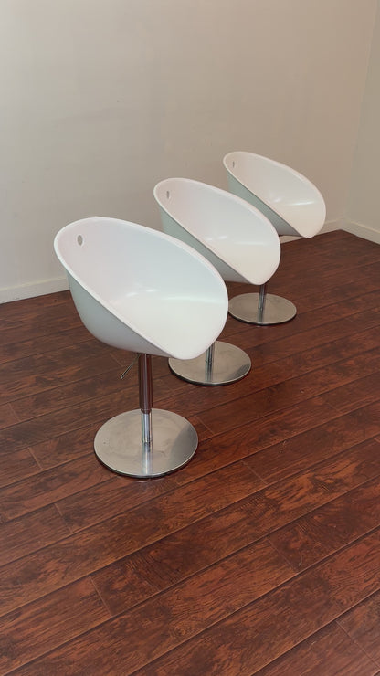 Italian Mid-Century Pedrali White Swivel Chair (x3)