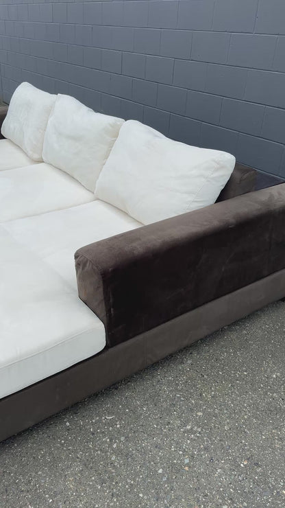 Alcantara Design Sectional with Back Shelf