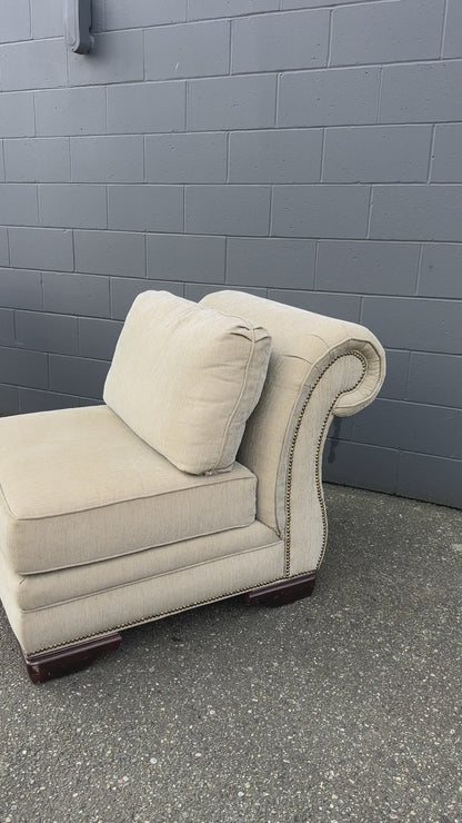 Cream Nailhead Accent Chairs (x2)