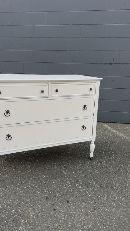 Beach White Antique Dresser