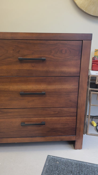 Walnut Modern 6 Drawers Dresser