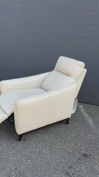 Gilman Creek Cream Leather Push Back Recliner (x2)