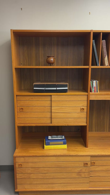 1960s Danish Teak Wall Unit by Domino Møbler