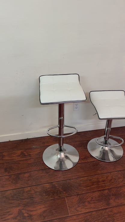 White Swivel Adjustable Barstools (x4)