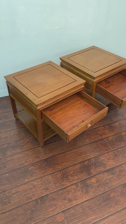Ming Style Asian Rosewood Side Tables (x2)