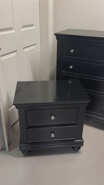 Black Modern 6 Drawers Dresser & Nightstand