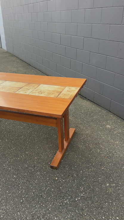 Rare MCM Danish Teak & Tile Dining Table – Poul H. Poulsen for Gangsø Møbler