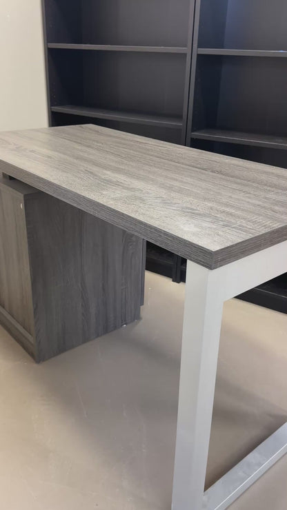 Grey Office Desk with Storage