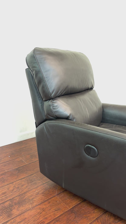 Push Back Dark Leather Recliner