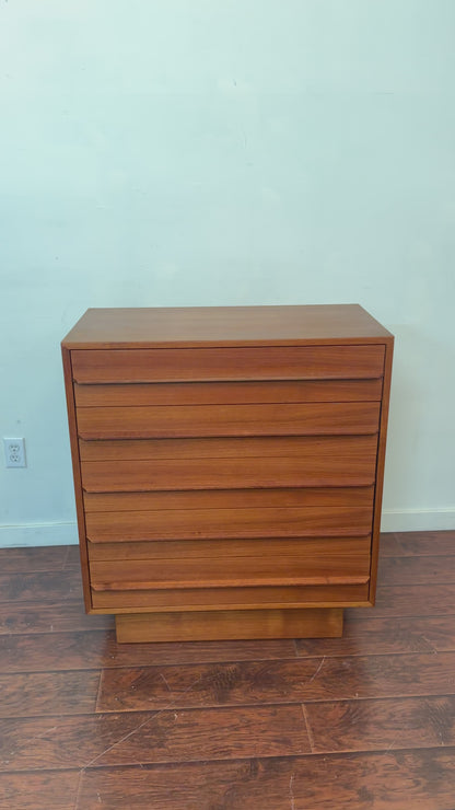 Scandinavian 5 Drawers Mid-Century Teak Highboy Dresser