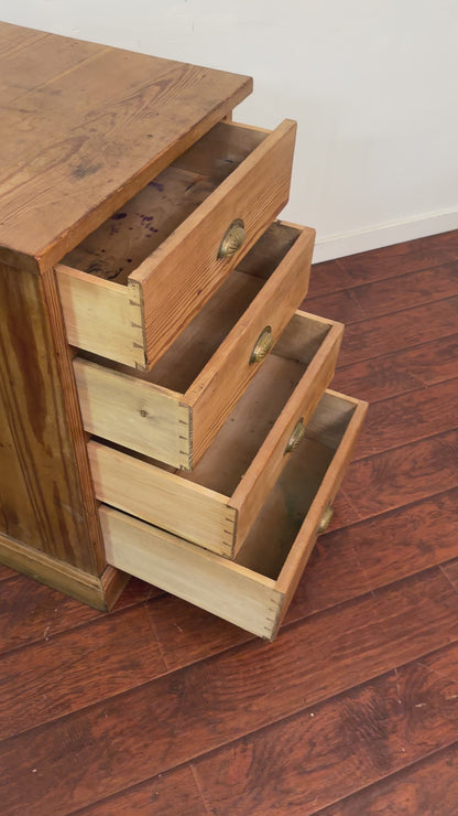 Vintage Wood 4 Drawers Chest of Drawers