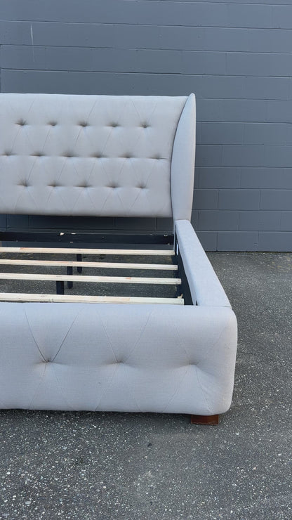 Grey Tufted Queen Size Bed