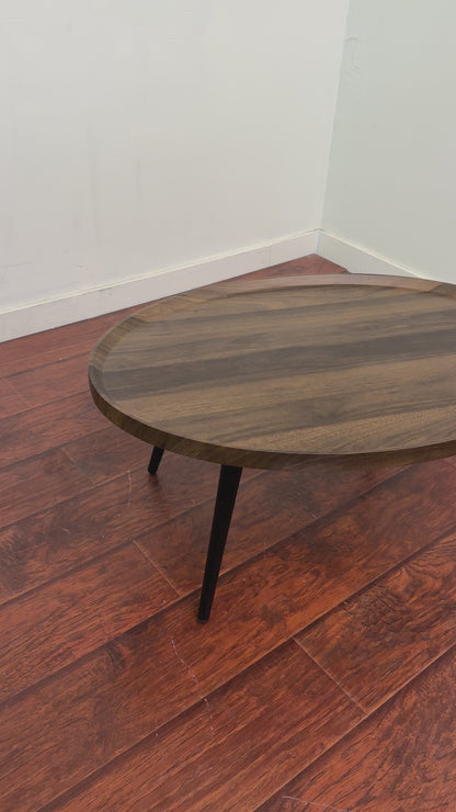 Walnut-Look Oval Coffee Table