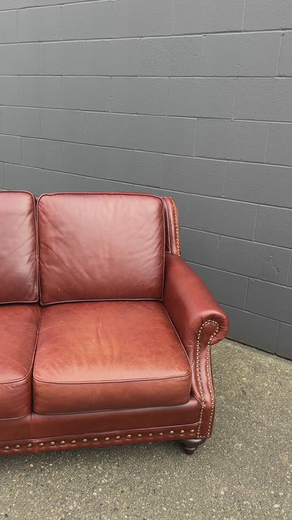 Genuine Leather Brown Love Seat
