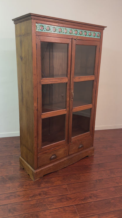 Green Teak Tile Cabinet