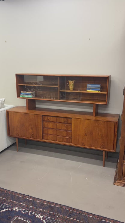 Mid-Century Modern Danish 2-Piece Sideboard & Hutch