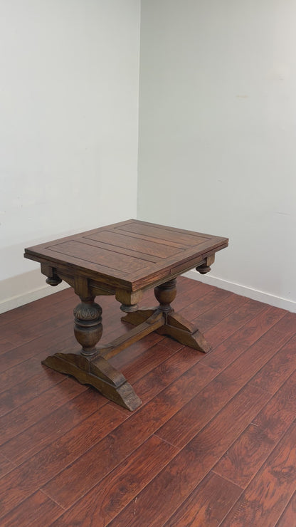 1900's Solid Oak Draw Leaf Dining Table