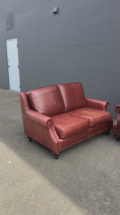 Genuine Leather Brown Sofa Set