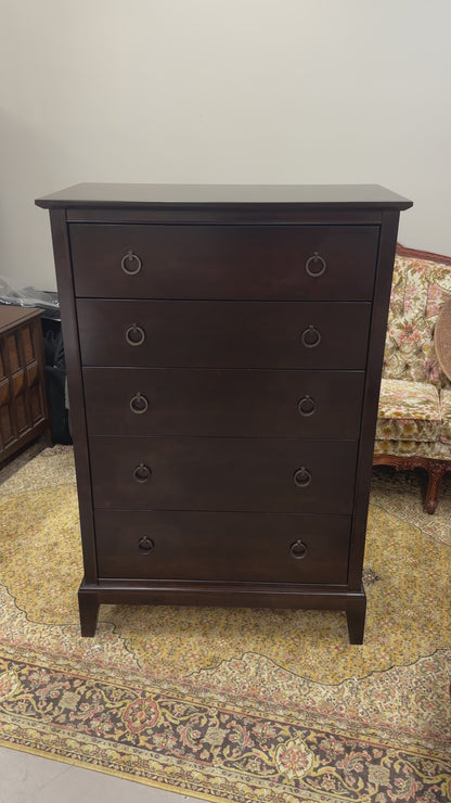 Solid Wood Dark Brown Highboy Dresser