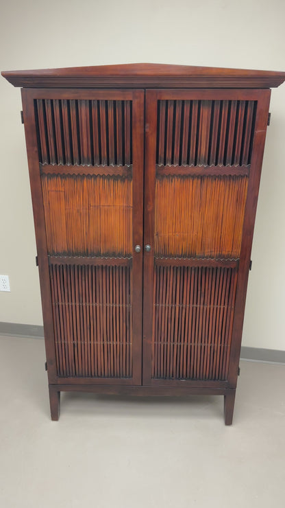 Pier 1 Stained Wood Storage Cabinet