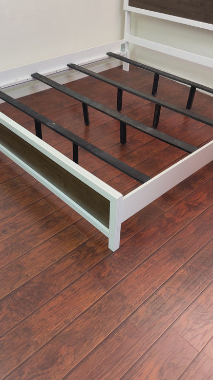 Fusion King White & Brown Panel Bed